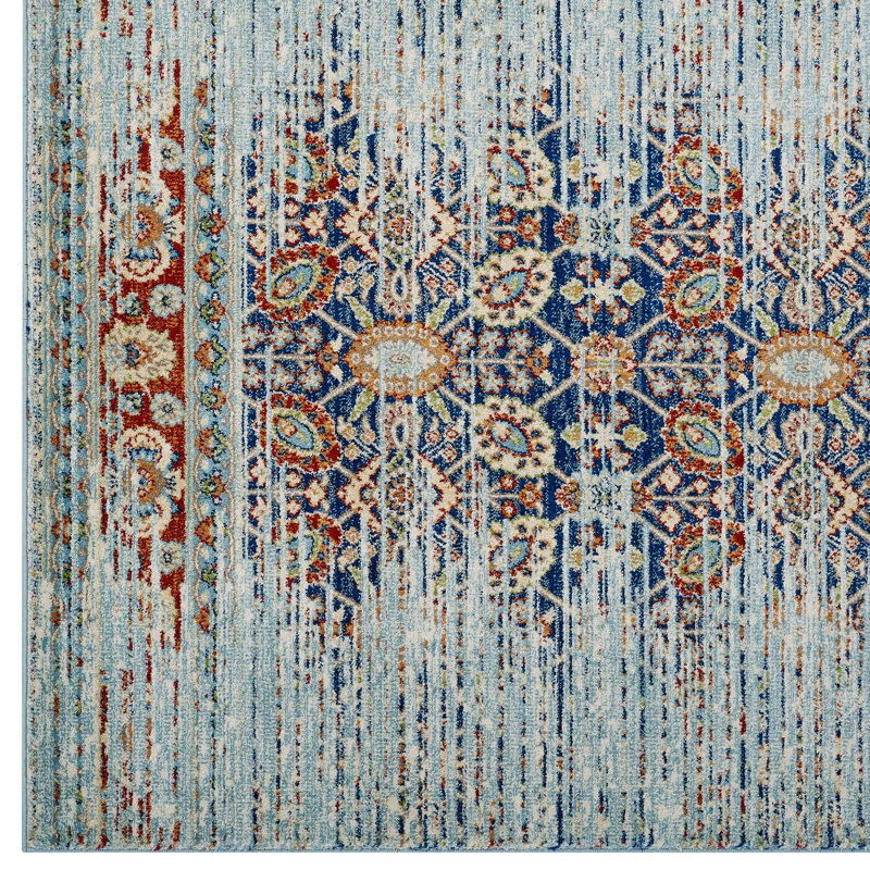 Multicolor Medallion Shag 8' x 10' Easy-Care Synthetic Area Rug