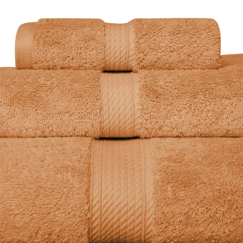 Rust Egyptian Cotton 800 GSM Heavy Luxury Bath Towel Set, 6 Pieces