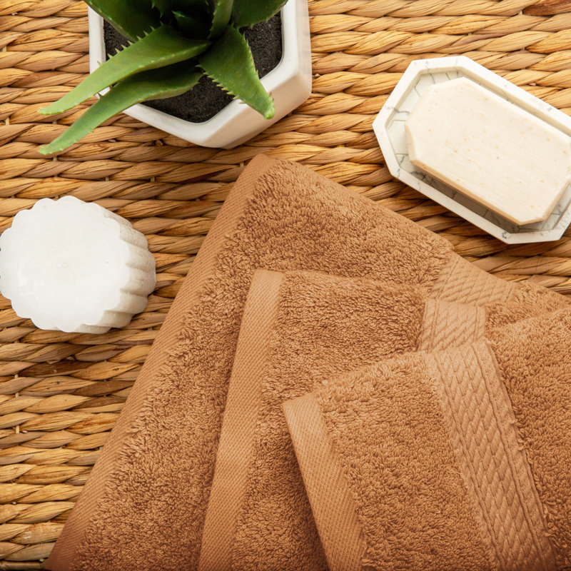 Rust Egyptian Cotton 800 GSM Heavy Luxury Bath Towel Set, 6 Pieces
