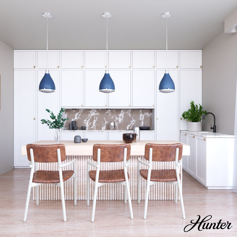 Hunter Bluff View Indigo Blue LED Dome Pendant Light