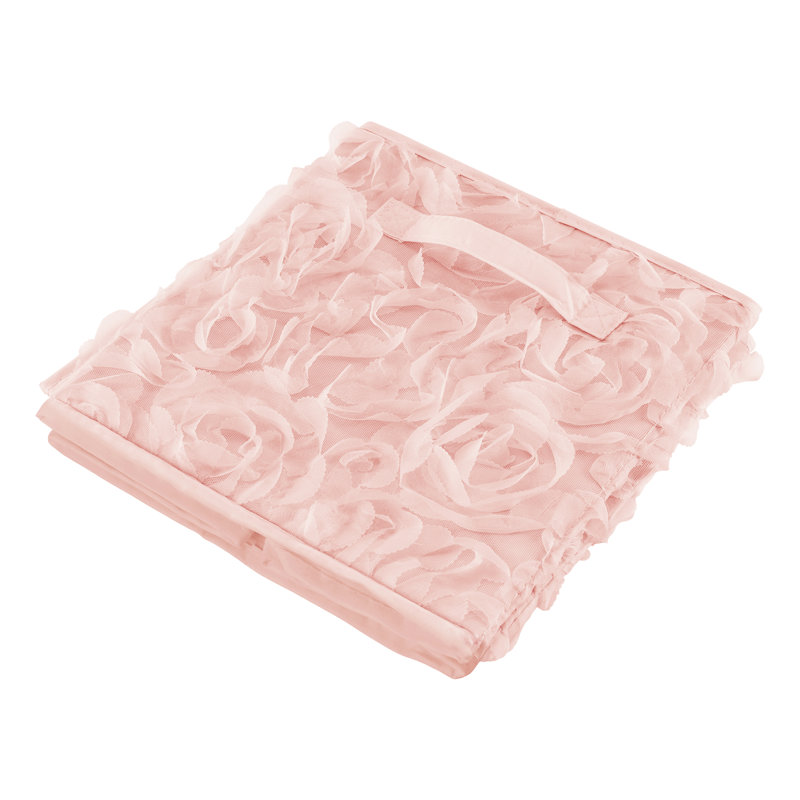 Blush Pink Floral Fabric Foldable Storage Cube Set