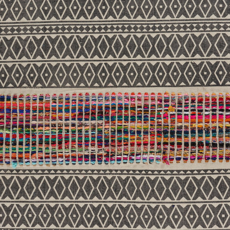 Vogue Geometric Gray Cotton & Synthetic 3' x 5' Area Rug