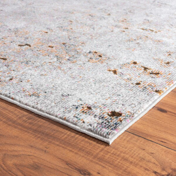 Modern Abstract Speckled Gray 5' x 7' Synthetic Area Rug