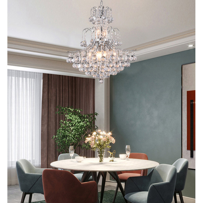 Elegant Chrome and Crystal 22" Traditional Chandelier
