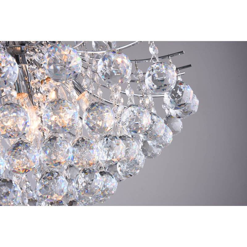 Elegant Chrome and Crystal 22" Traditional Chandelier