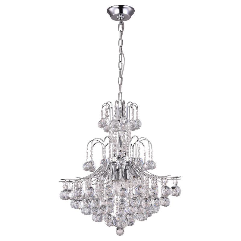 Elegant Chrome and Crystal 22" Traditional Chandelier