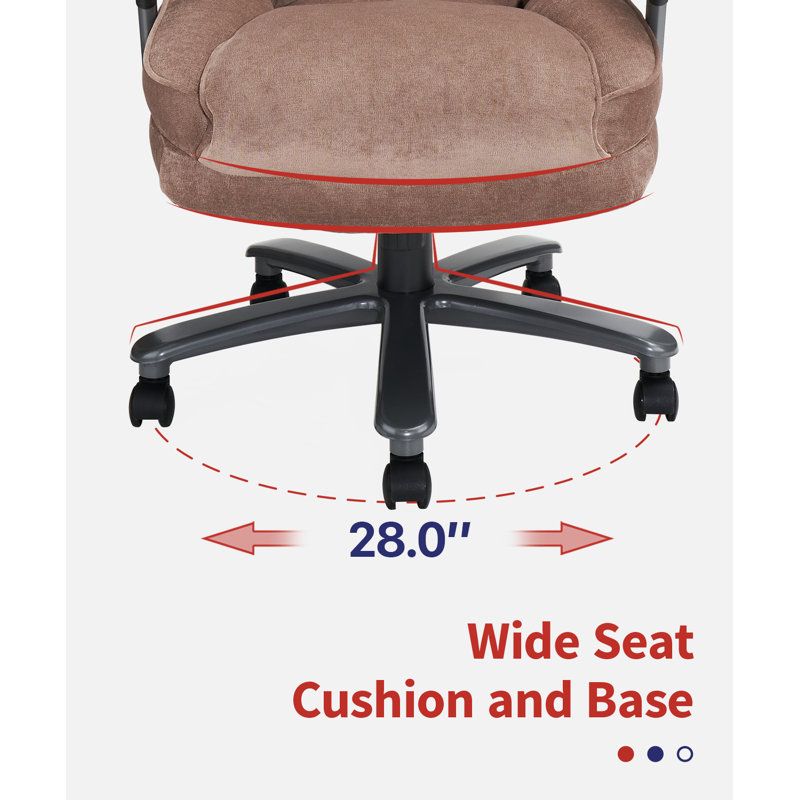 Beige Leather High-Back Executive Swivel Office Chair with Metal Base