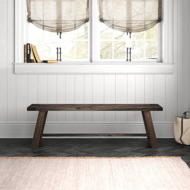 Salvaged Gray Acacia Wood Rustic Dining Bench