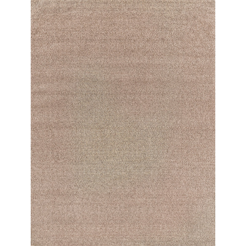 Handcrafted Geometric Beige Wool 8' x 10' Area Rug