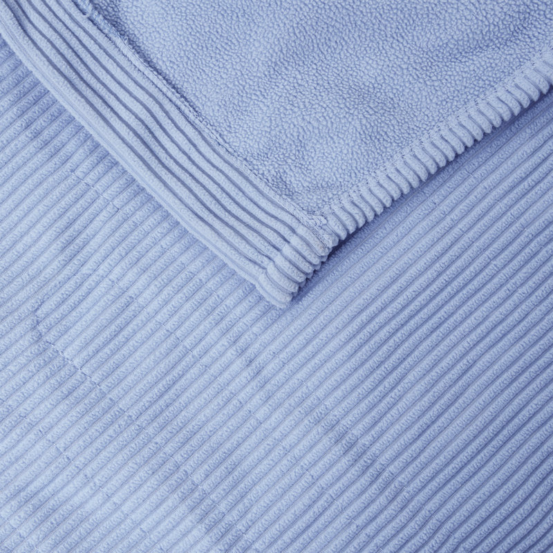 King Size Blue Knitted Fleece Reversible Blanket
