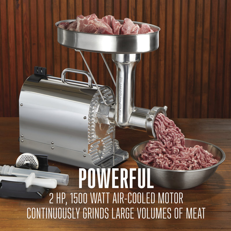 Weston Pro Series Stainless Steel Electric Meat Grinder with Sausage Stuffer