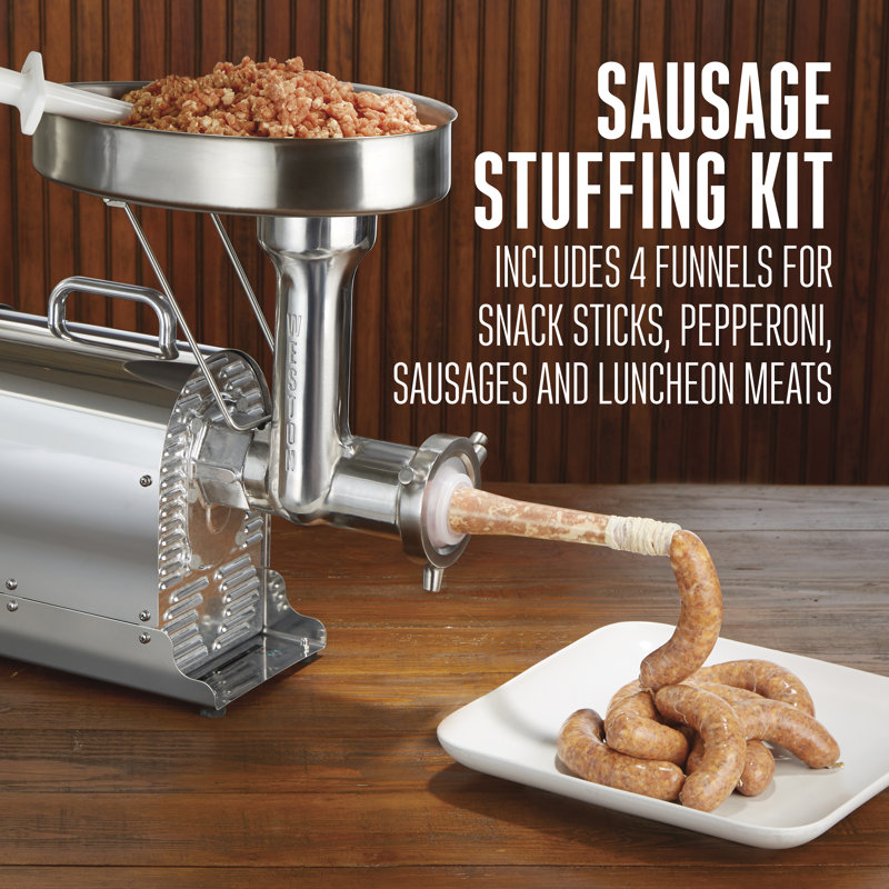 Weston Pro Series Stainless Steel Electric Meat Grinder with Sausage Stuffer