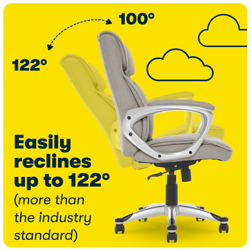 Gray High-Back Ergonomic Executive Office Chair with Lumbar Support