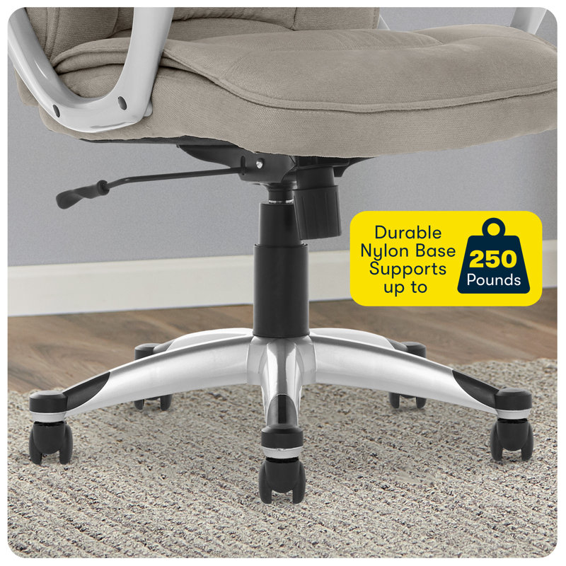 Gray High-Back Ergonomic Executive Office Chair with Lumbar Support