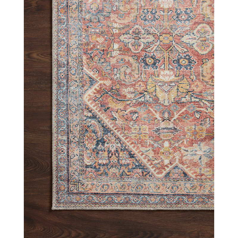 Adrian Rust Denim Oriental Runner Rug 2'6" x 12'