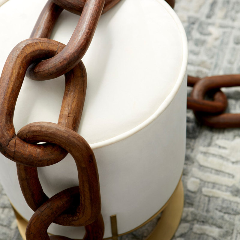 Rustic Brown Wooden Chain Link Sculpture