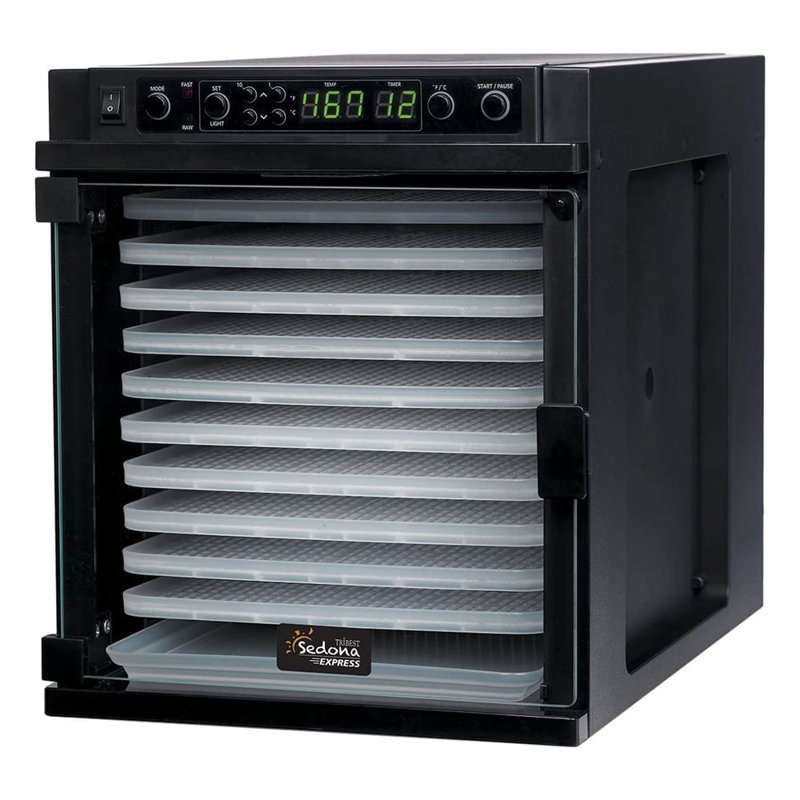 Black 11-Tray Digital Food Dehydrator with Adjustable Thermostat