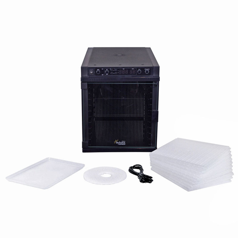 Black 11-Tray Digital Food Dehydrator with Adjustable Thermostat