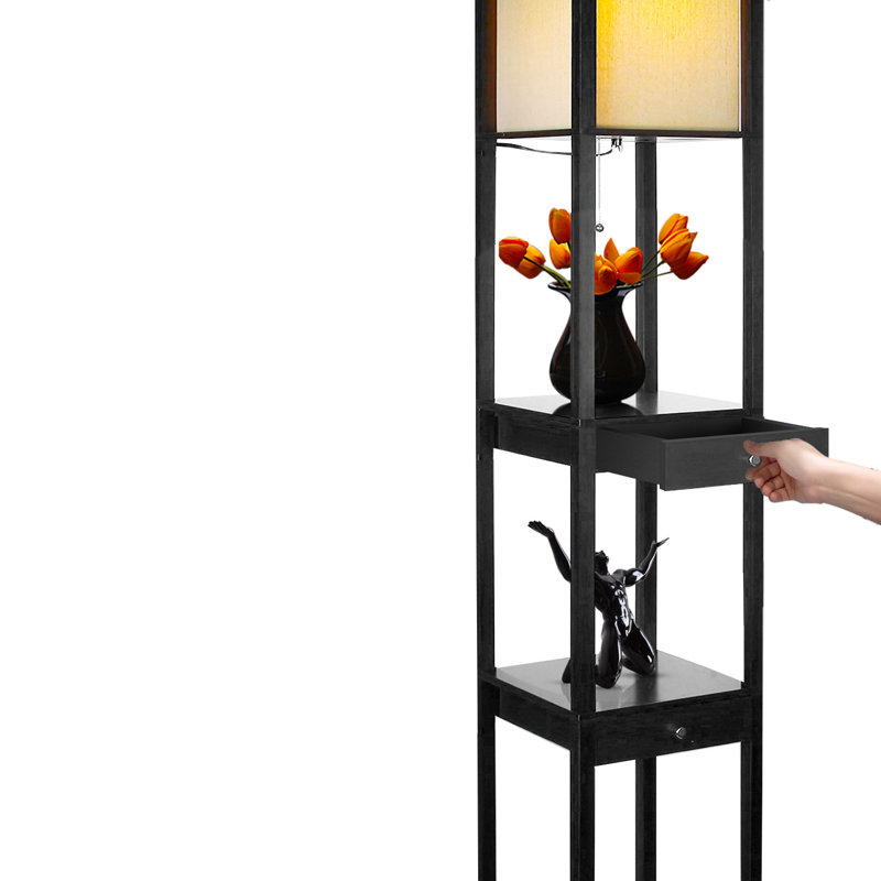 Maxwell Smart Shelf Floor Lamp with LED and Voice Assistant - Black