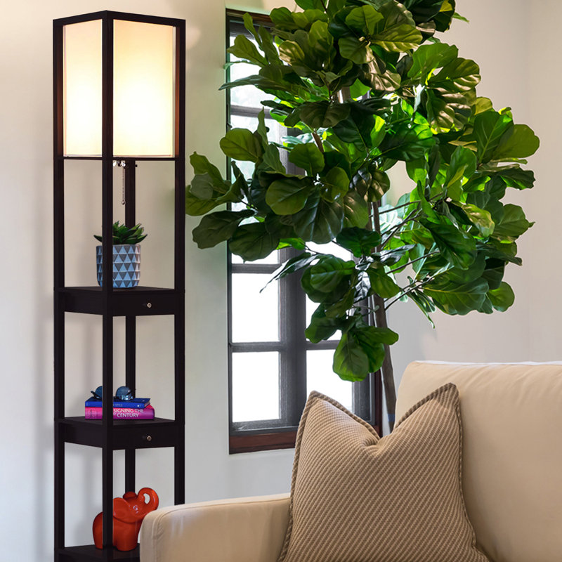 Maxwell Smart Shelf Floor Lamp with LED and Voice Assistant - Black