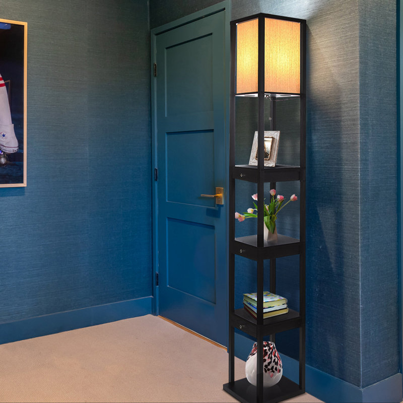 Maxwell Smart Shelf Floor Lamp with LED and Voice Assistant - Black