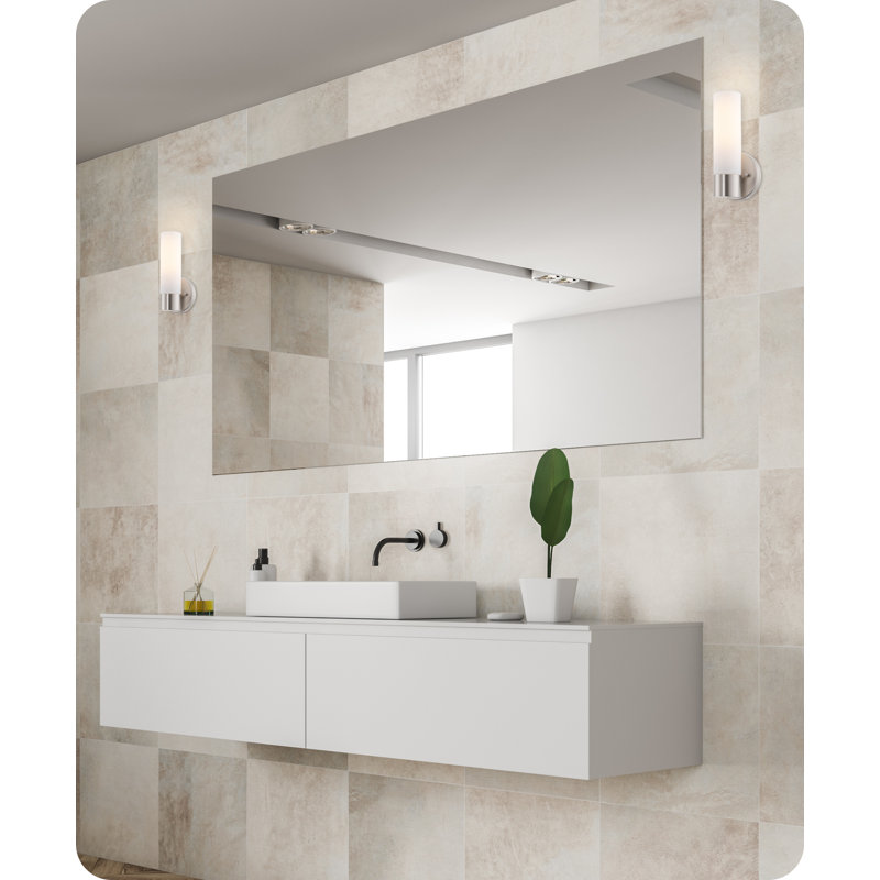 Brushed Nickel 10" Modern Wall Sconce with Frosted Glass Shade