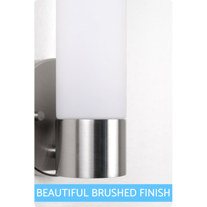 Brushed Nickel 10" Modern Wall Sconce with Frosted Glass Shade