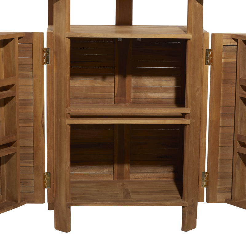 Teak Wood Indoor Outdoor Folding Bar Table with Expandable Sides