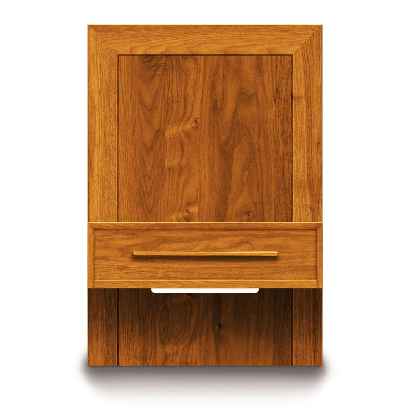 Autumn Cherry Solid Wood 1-Drawer Floating Nightstand