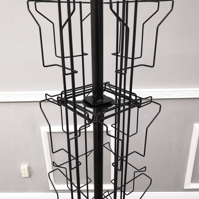 Black Metal 24-Pocket Spinning Greeting Card Rack