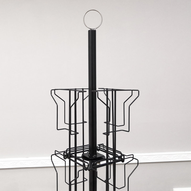 Black Metal 24-Pocket Spinning Greeting Card Rack