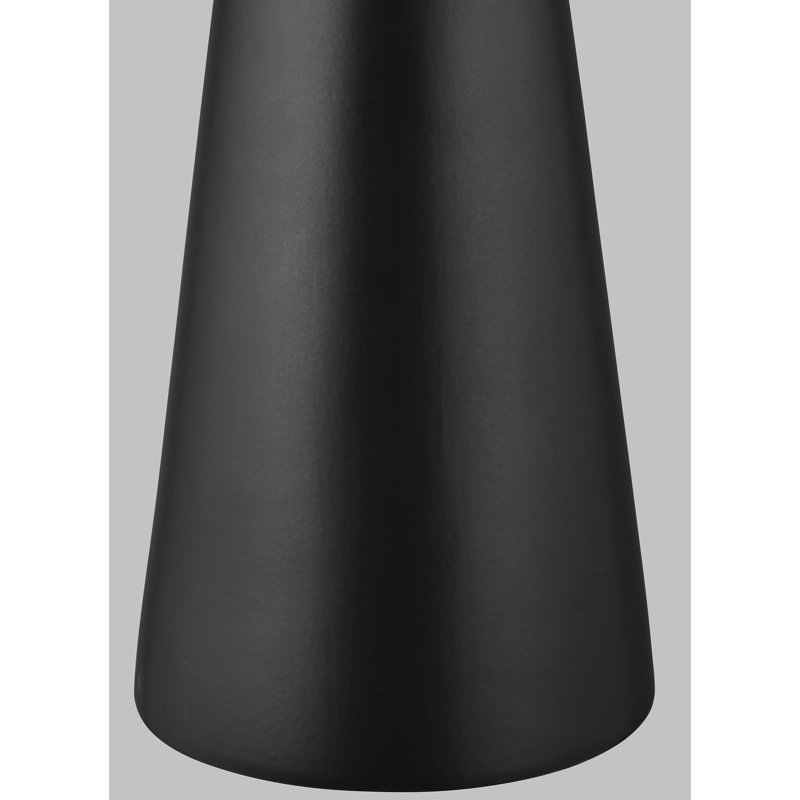 Adjustable Black and White Linen Table Lamp with Cone Base