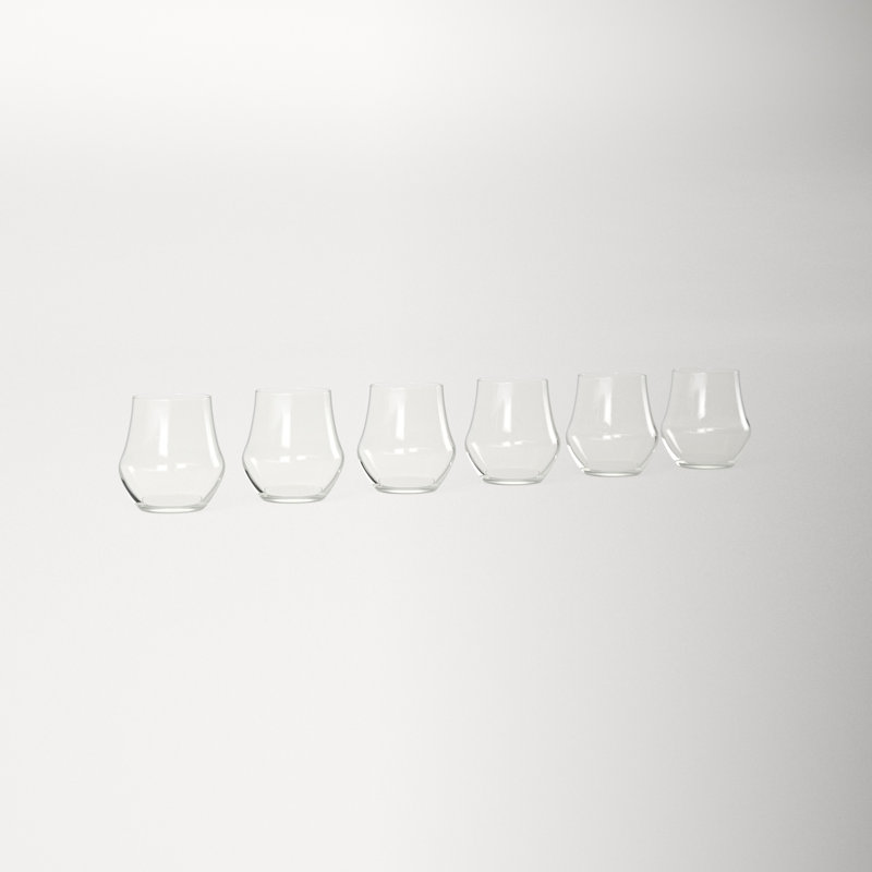 Tuscan Region Clear Crystal Stemless Wine Glass Set