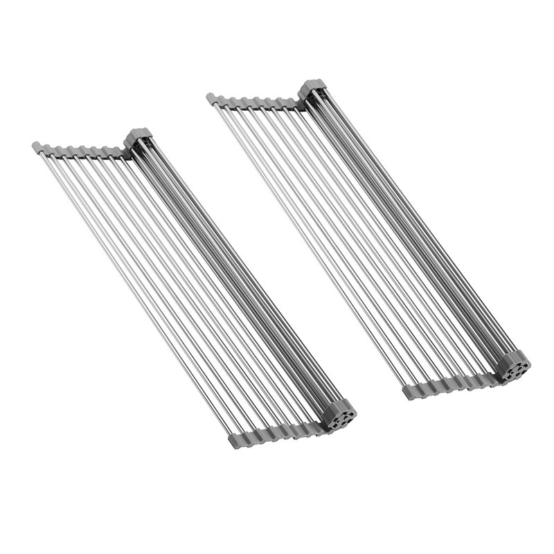 Adjustable Silver Stainless Steel Over Sink Dish Rack