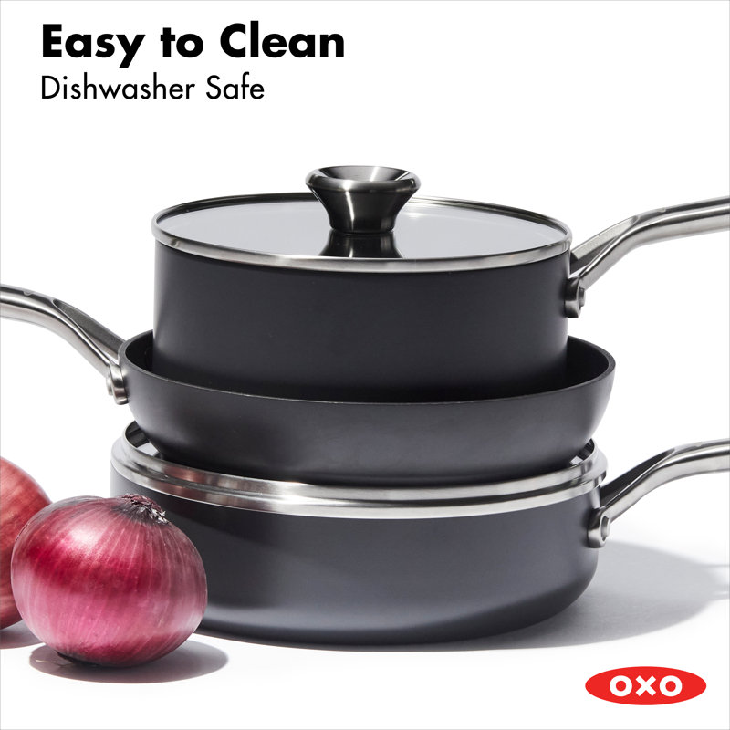 OXO 5-Piece Black Aluminum Non-Stick Cookware Set