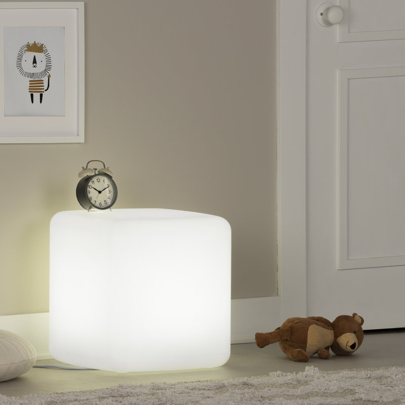 Sweedi Scandinavian Lighted Polyethylene Kids' Nightstand - White