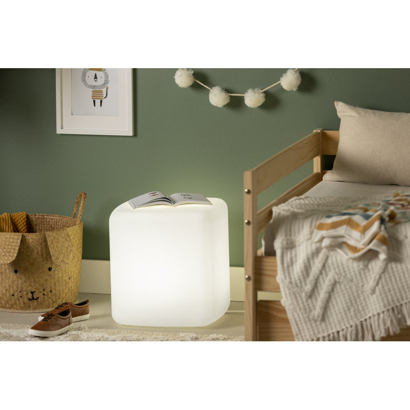 Sweedi Scandinavian Lighted Polyethylene Kids' Nightstand - White