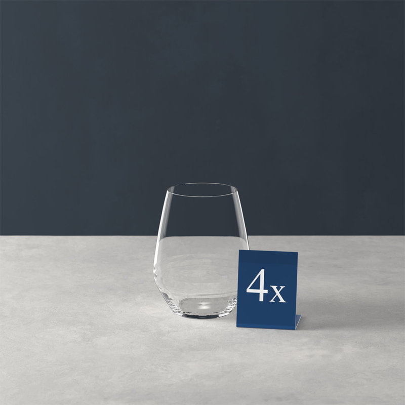 Ovid 14 oz. Clear Dishwasher Safe Whiskey Glass Set