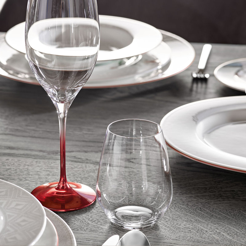 Ovid 14 oz. Clear Dishwasher Safe Whiskey Glass Set