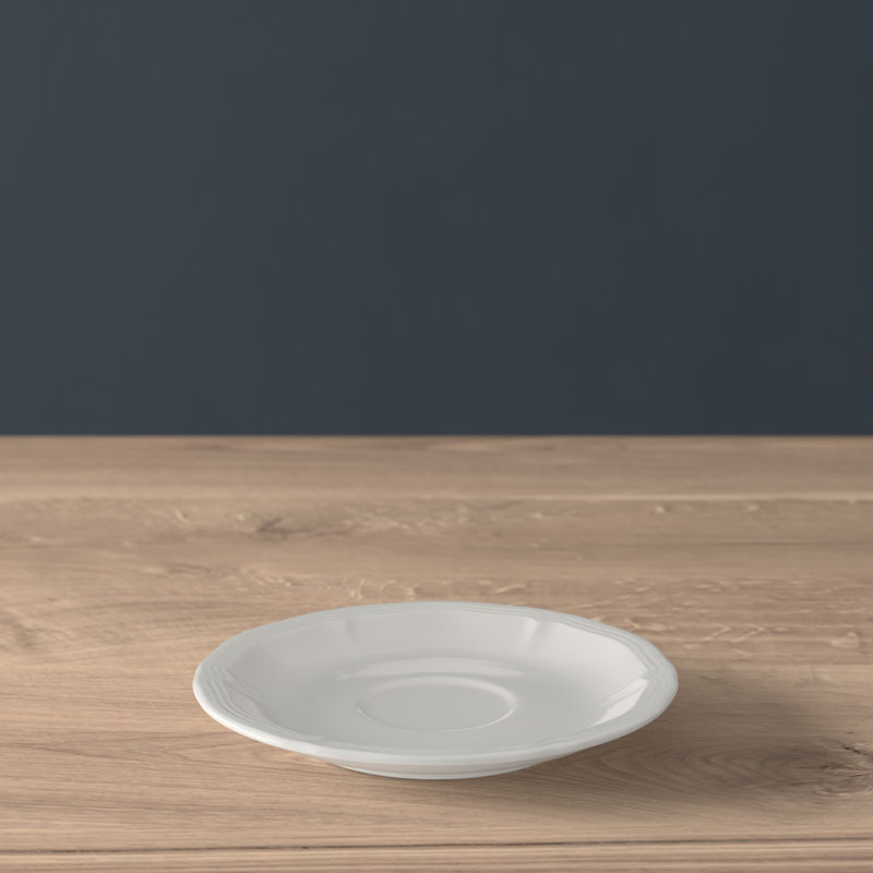 White Porcelain Traditional 5" Espresso Saucer