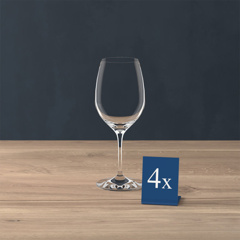 Elegant Clear Crystal White Wine Glass Set of Four