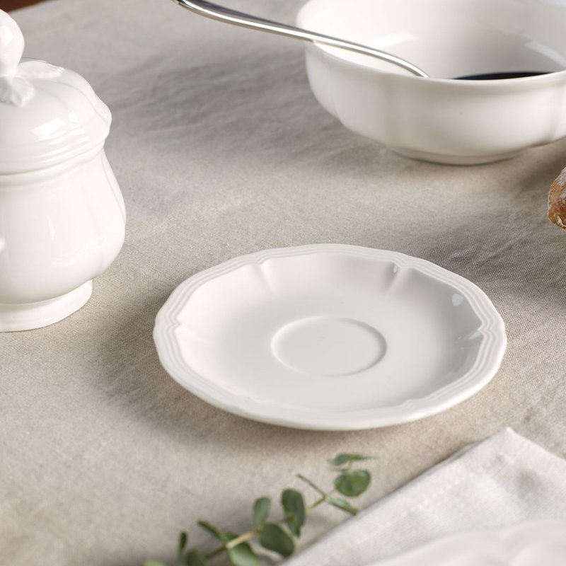 White Porcelain Traditional 5" Espresso Saucer