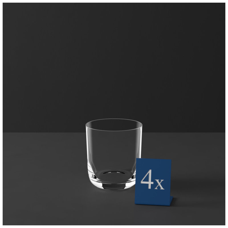 La Divina Clear Crystal Lowball Glass Set of Four