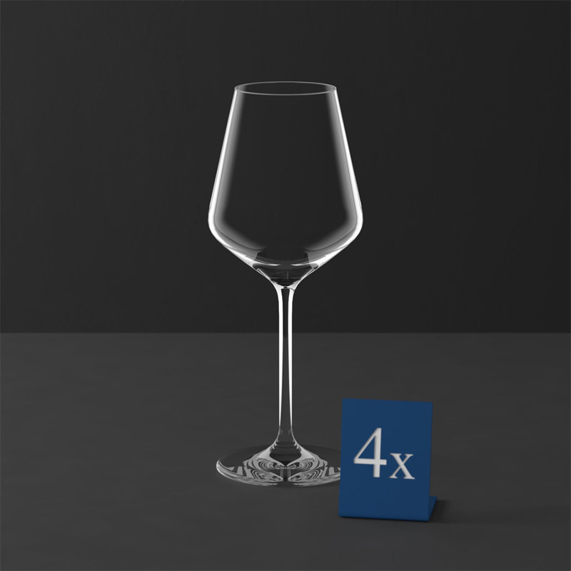 La Divina Clear Crystal White Wine Glass Set of Four