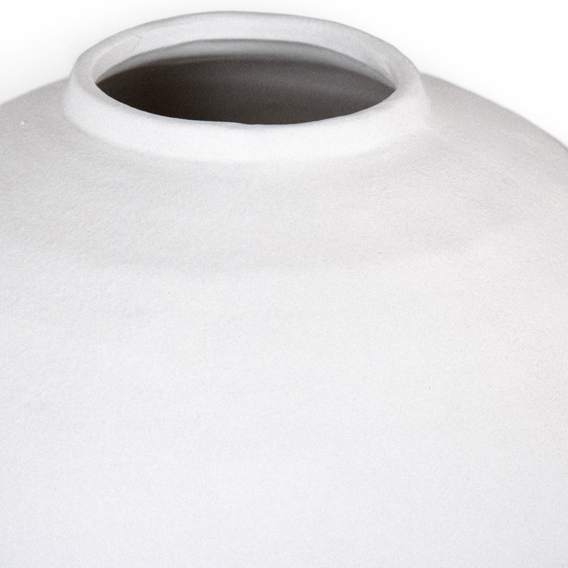 Distressed White Ceramic Ginger Jar Floor Vase