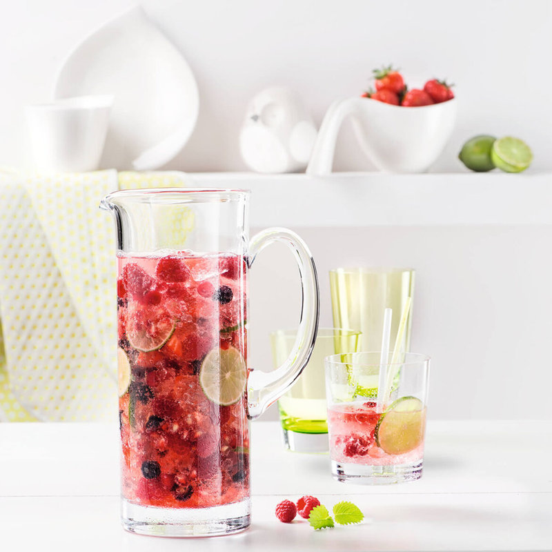 Clear Glass 9.75" Tall Pitcher with Handle
