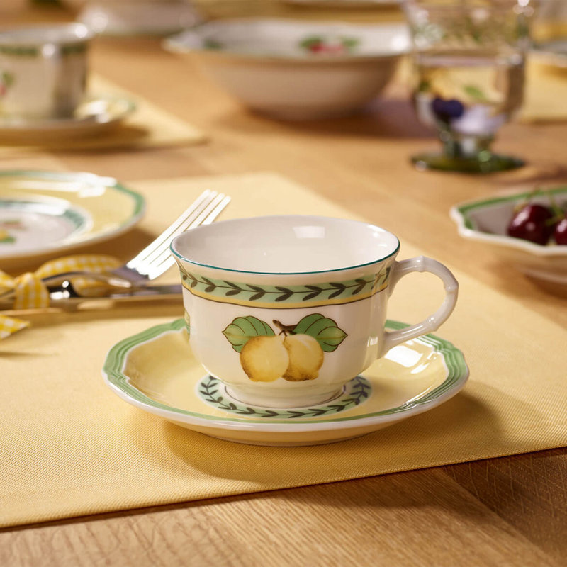 French Garden Fleurence Porcelain Floral Tea Saucer