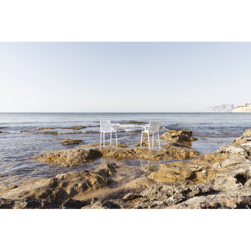 Ecru Matte Polypropylene Stacking Dining Chair