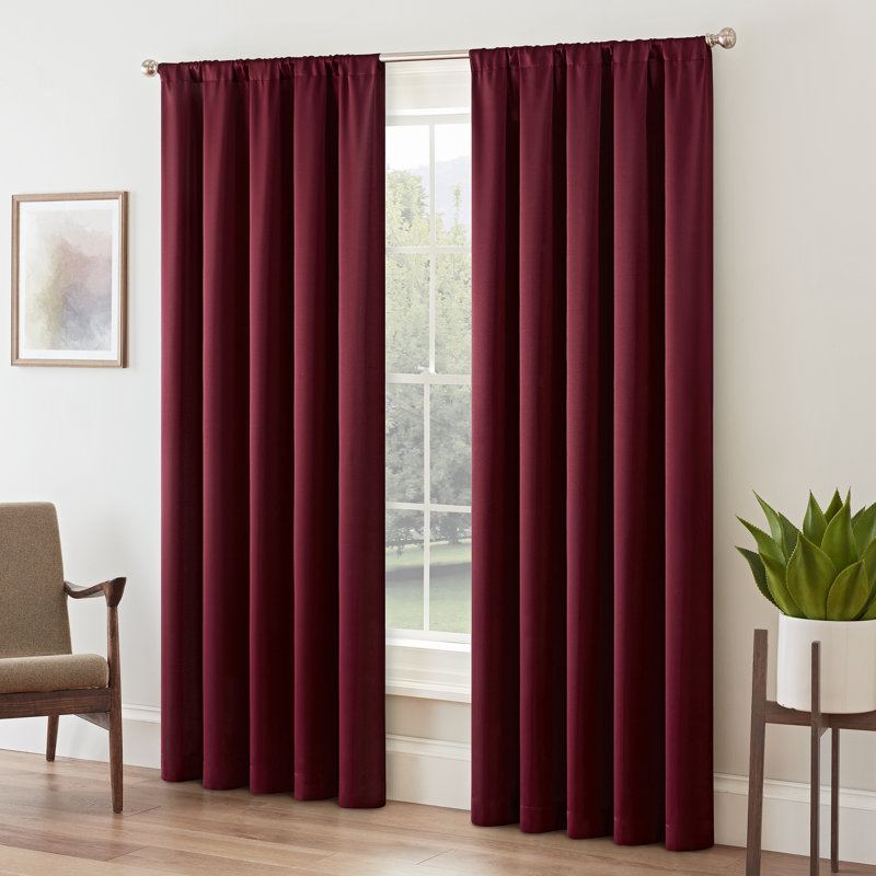 Sangria Polyester Blackout Rod Pocket Drape Panel