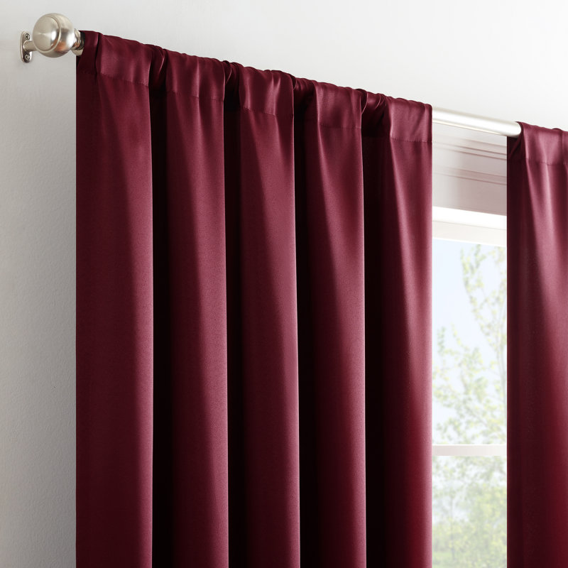 Sangria Polyester Blackout Rod Pocket Drape Panel